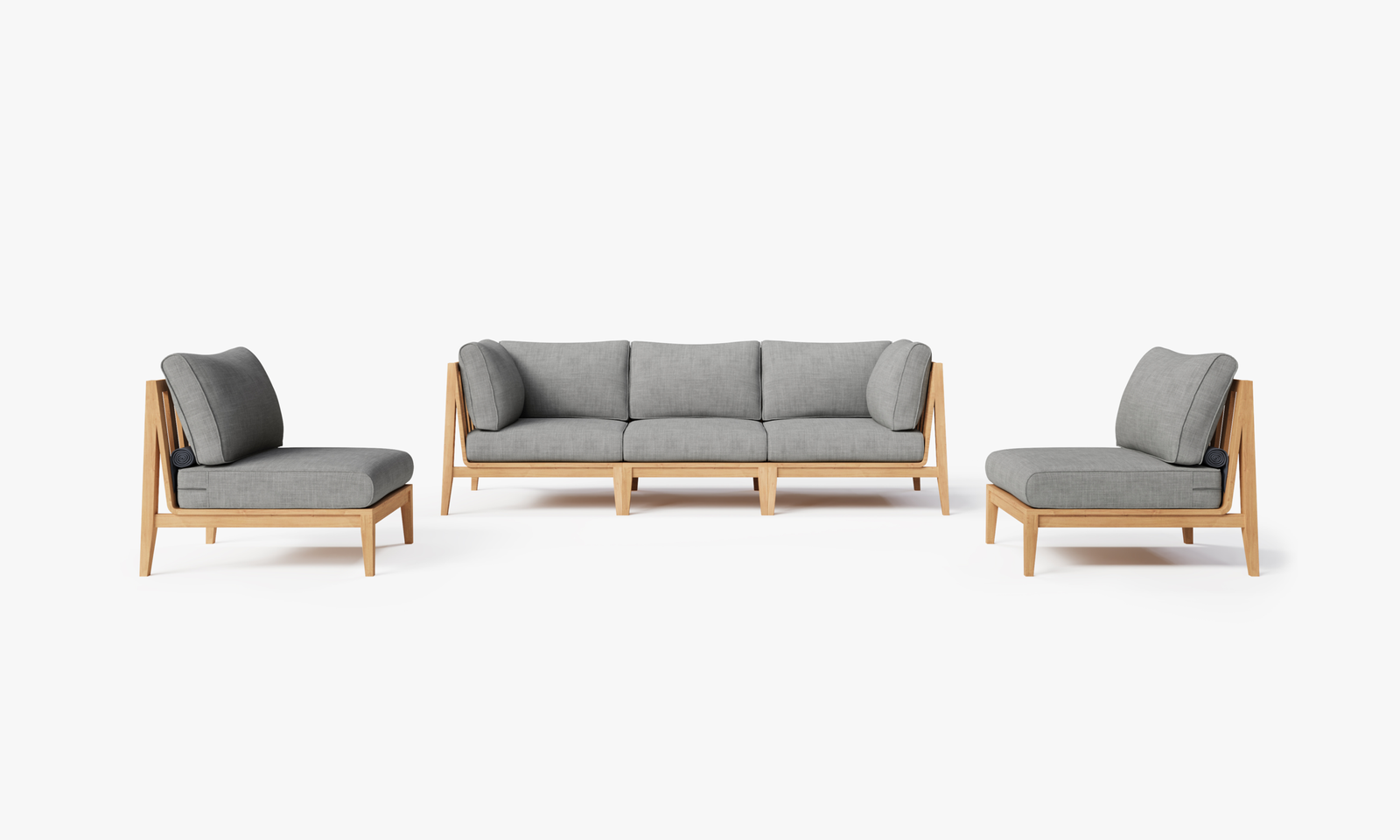 Modern Teak Outdoor Sectional